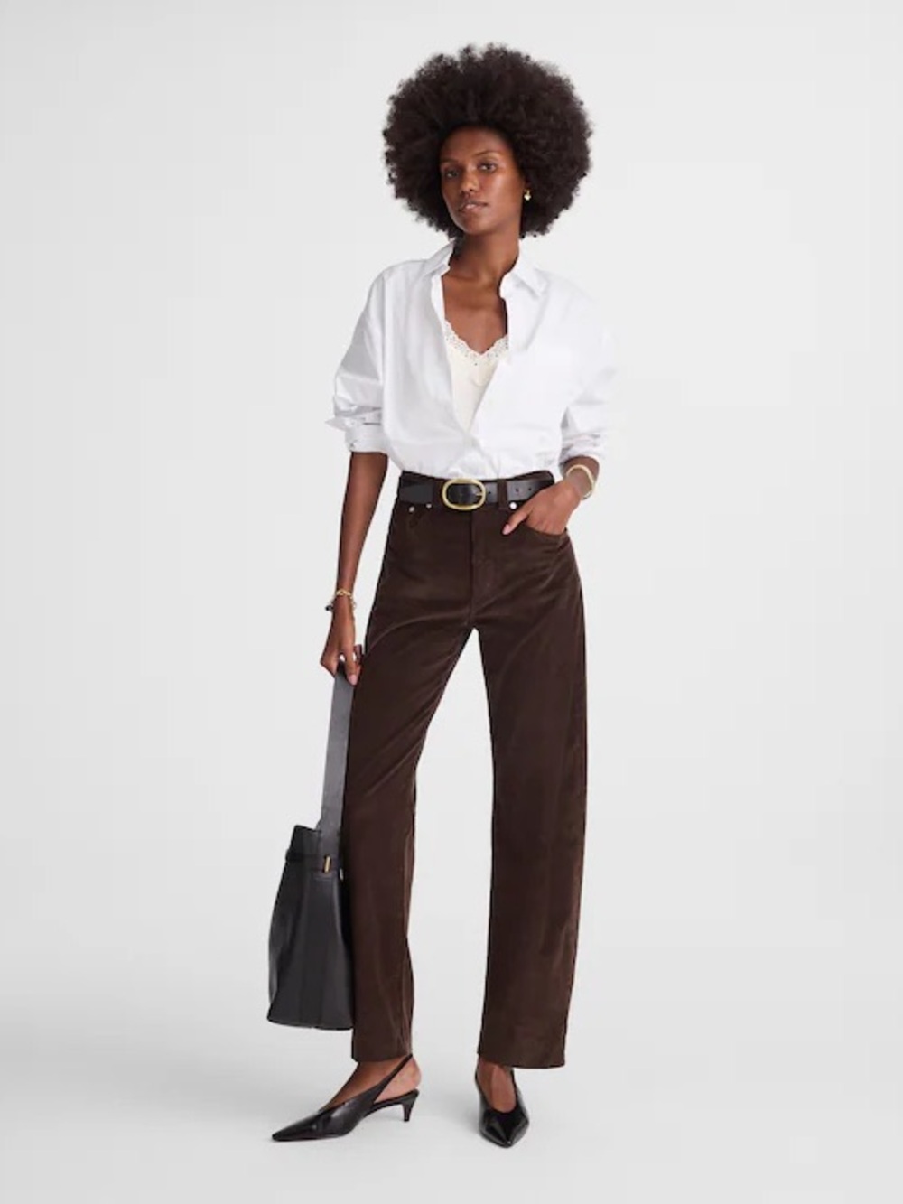 NWOT Madewell Balloon Pant Brown Corduroy Size 26